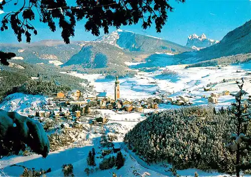AK / Ansichtskarte 73903670 Castelrotto__Kastelruth_Suedtirol_IT verso le Odle Winterpanorama mit Geislerspitzen Dolomiten