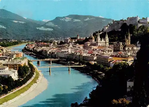 AK / Ansichtskarte  Salzburg__AT Panorama Blick von Muelln mit Altstadt und Festung