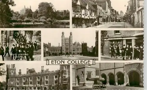 AK / Ansichtskarte 73903757 Eaton College Chapel High Street Boys Leaving Chapel The Quadrangle Rowlands Westons Yard Cannon Yard