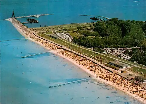 AK / Ansichtskarte  Doese_Cuxhaven Strand und Kugelbake Fliegeraufnahme