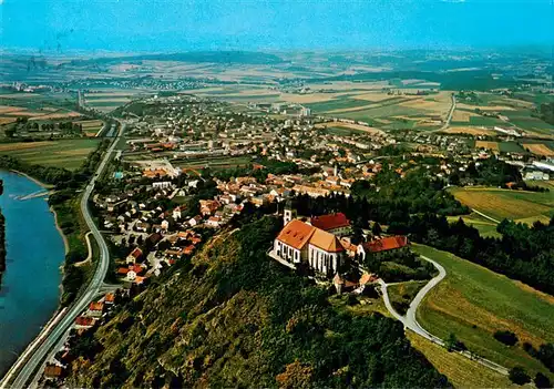 AK / Ansichtskarte  Bogenberg_Niederbayern Marienwallfahrtskirche Fliegeraufnahme