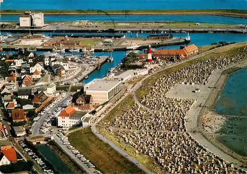 AK / Ansichtskarte  Buesum_Nordseebad Fliegeraufnahme mit Hafen und Strand