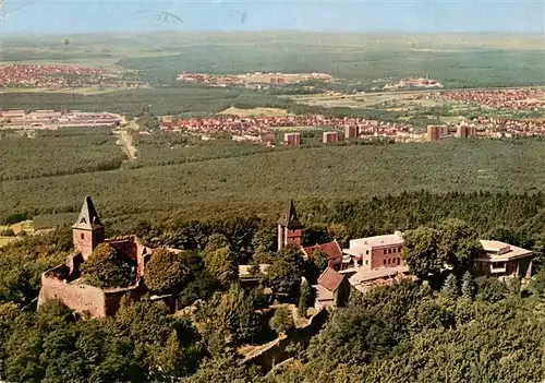 AK / Ansichtskarte  Burg_Frankenstein_Bergstrasse Burgruine im Naturpark Bergstrasse Odenwald Fliegeraufnahme