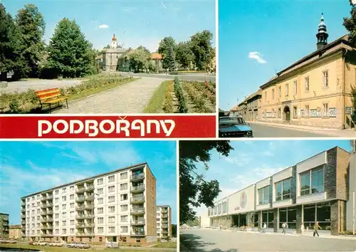 AK / Ansichtskarte  Podborany_CZ okr Louny Namesti MeNV Nova vystavba Obchodni dum Rubin