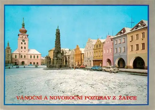 AK / Ansichtskarte  Zatec_Saaz_CZ Vanocni a novorocni pozdrav z Zatec