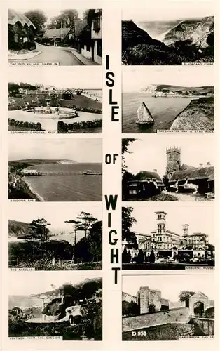 AK / Ansichtskarte 73904007 Isle-of-Wight__UK The Old Village Shanklin Esplanade Gardesn Ryde Sandown Bay Blackgang Chine Freshwater Bay and Stag Rock Godshill The Needles Osborne House Carisbrook Castle