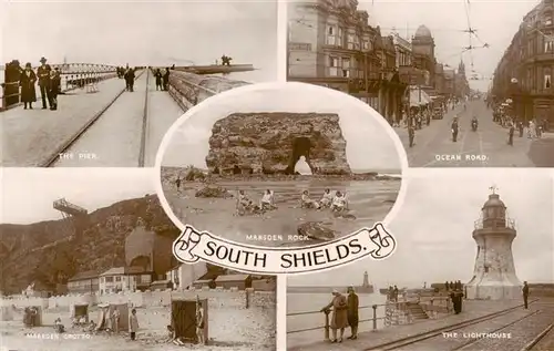 AK / Ansichtskarte  South_Shields_UK The Pier Ocean Road Marsden Rock Marsden Grotto The Lighthouse