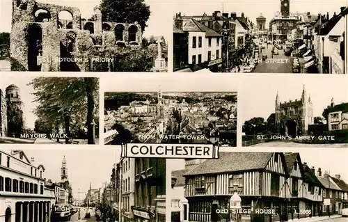 AK / Ansichtskarte  Colchester__UK St Edtolphs Priory High Street Mayors Walk From Water Town St Johns Abbey Gate Old Siege House