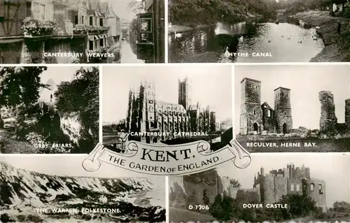 AK / Ansichtskarte  Kent_Alabama Canterbury Weavers Hythe Canal Grey Friars Canterbury Cathedral Reculver Herne Bay The Warren Folkestone Dover Castle