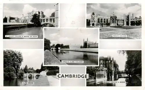 AK / Ansichtskarte 73904022 Cambridge__UK_Cambridgeshire St Johns College Kings and Clark Colleges Trinity College Clark Bridge Queens College