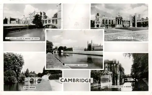 AK / Ansichtskarte  Cambridge__UK_Cambridgeshire St Johns College Kings and Clark Colleges Trinity College Clark Bridge Queens College