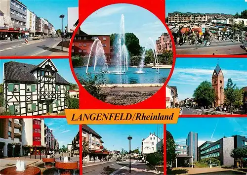 AK / Ansichtskarte 73904053 Langenfeld__Rheinland Ortsansichten Wasserspiele Fachwerkhaus Kirche