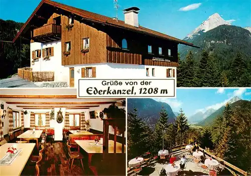 AK / Ansichtskarte  Mittenwald_Bayern Gasthof Ederkanzel Gaststube Terrasse