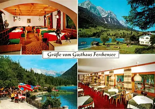 AK / Ansichtskarte 73904084 Mittenwald_Bayern Gasthaus Ferchensee Gastraeume Terrasse