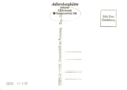 AK / Ansichtskarte 73904131 Schmiedefeld_Rennsteig Bergbaude Adlersberg