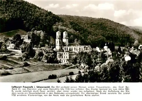 AK / Ansichtskarte 73904160 Frauenalb Panorama mit Frauenkloster
