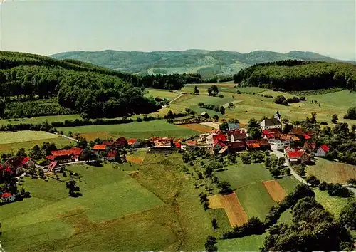 AK / Ansichtskarte  Neunkirchen_Odenwald Fliegeraufnahme mit Hoehengasthof Pension Zum gruenen Baum