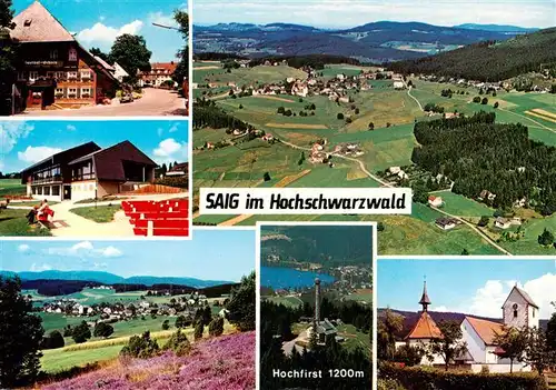 AK / Ansichtskarte  Saig_Schwarzwald Teilansichten Fliegeraufnahme Hochfirst Kirche