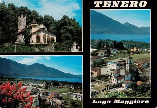 AK / Ansichtskarte  Tenero_Lago_Maggiore_TI Kirche Panorama Fliegeraufnahme