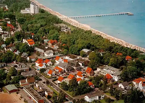 AK / Ansichtskarte  Timmendorf__Timmendorfer_Strand Fliegeraufnahme mit Seebruecke