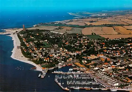 AK / Ansichtskarte 73904423 Laboe Fliegeraufnahme mit Marine Ehrenmal und Yachthafen