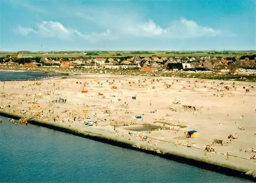 AK / Ansichtskarte  Norddeich__Norden_Nordseebad Am Badestrand Fliegeraufnahme