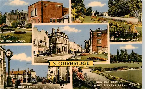 AK / Ansichtskarte  Stourbridge_UK Council Office Town Centre Mary Stevens Park High Street Bowling Greens