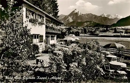 AK / Ansichtskarte  Kappel_Pfronten Waldcafé Blick auf Saeuling und Zugspitze Wettersteingebirge