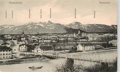 AK / Ansichtskarte  Rosenheim__Bayern Stadtbild mit Inn Alpenblick