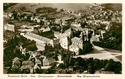 AK / Ansichtskarte 73904707 Fulda Stadtbild mit Dom Priesterseminar Michaeliskirche Original Fliegeraufnahme