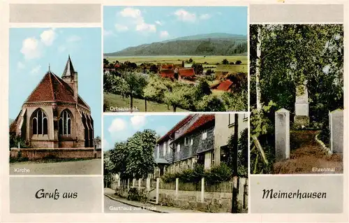 AK / Ansichtskarte 73904722 Meimerhausen_Freden_Leine Kirche Ortsansicht Gasthaus zur Linde Ehrenmal