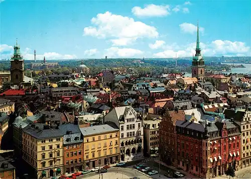 AK / Ansichtskarte 73904746 Stockholm Blick ueber die Altstadt von Riddarholmskirche aus