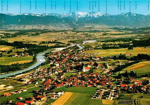 AK / Ansichtskarte 73904773 Lechbruck_See Gesamtansicht mit Alpenpanorama