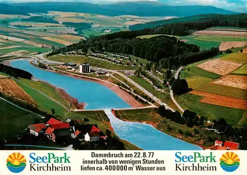AK / Ansichtskarte 73904807 Kirchheim_Hessen Seepark Dammbruch August 1977