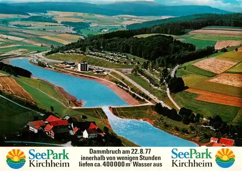 AK / Ansichtskarte  Kirchheim_Hessen Seepark Dammbruch August 1977