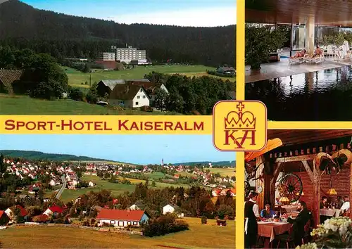 AK / Ansichtskarte 73904829 Bischofsgruen Sporthotel Kaiseralm Restaurant Hallenbad