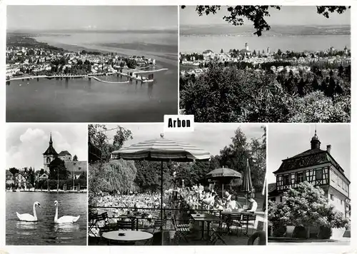 AK / Ansichtskarte  Arbon__TG Fliegeraufnahmen Gartenwirtschaft Hotel Schwaene am Bodensee