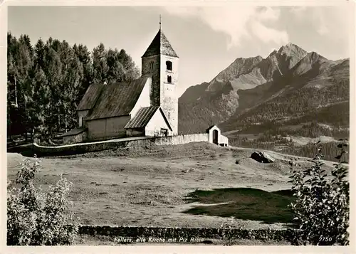 AK / Ansichtskarte  Fellers_Falera_GR Alte Kirche mit Piz Riein