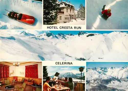 AK / Ansichtskarte  Celerina_GR Hotel Cresta Run Gaststube Terrasse Bobbahn