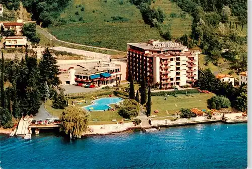 AK / Ansichtskarte  Bissone_Lago_di_Lugano_TI Ring Hotel Lago di Lugano Fliegeraufnahme