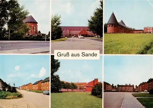 AK / Ansichtskarte 73904922 Sande_Friesland Ev und kath Kirche Krankenhaus Schule Neufeld