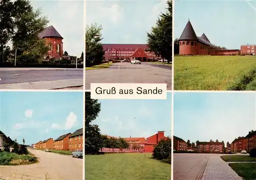 AK / Ansichtskarte  Sande_Friesland Ev und kath Kirche Krankenhaus Schule Neufeld