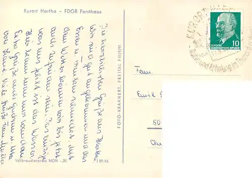 AK / Ansichtskarte  Hartha_Tharandt FDGB Forsthaus