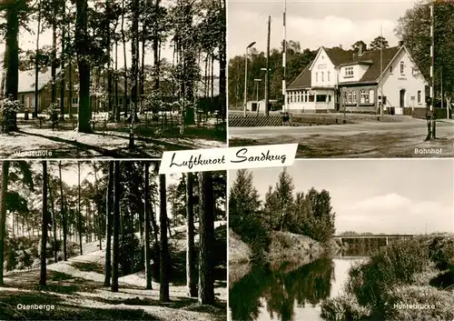 AK / Ansichtskarte  Sandkrug_Deinste Waldschule Bahnhof Osenberge Huntebruecke