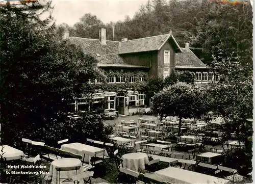 AK / Ansichtskarte 73904982 Blankenburg_Harz Hotel Waldfrieden Gartenterrasse