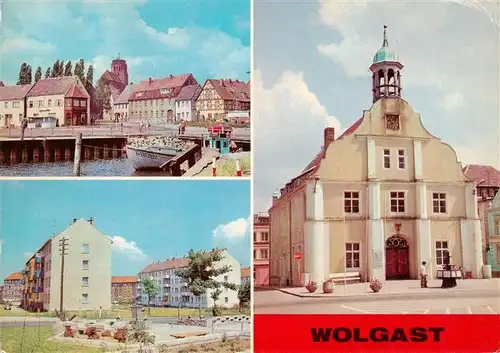 AK / Ansichtskarte  Wolgast_Mecklenburg-Vorpommern Am Hafen Strasse der Befreiung Rathaus