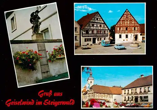 AK / Ansichtskarte  Geiselwind Denkmal Marktplatz Gasthaus