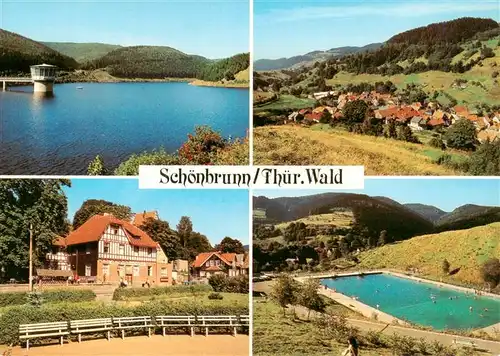 AK / Ansichtskarte 73905034 Schoenbrunn_Schleusegrund Talsperre Teilansicht FDGB Erholungsheim Huette Schwimmbad