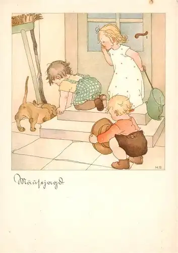 AK / Ansichtskarte  Kinder_Child_Enfants Maeusejagt M.S. Suse Fritz und Klaus  Margret Savelsberg Hund