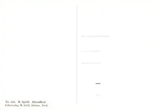 AK / Ansichtskarte  Spoetl_Maria_Kuenstlerkarte Nr.341 Abendlied Engel